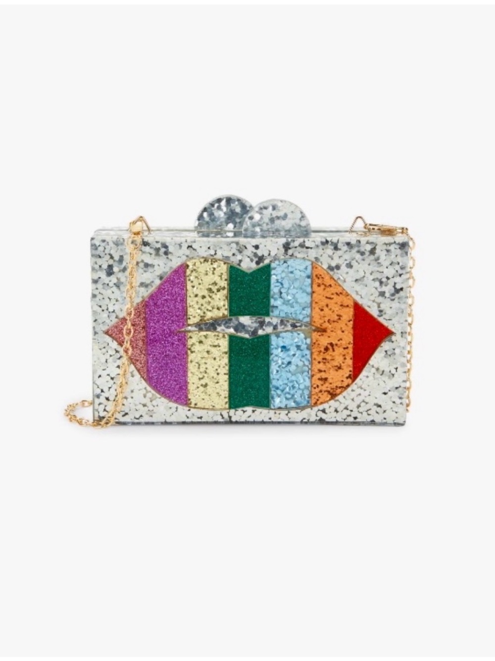 Rainbow Lip Clutch🌈 with removable shoulder chain